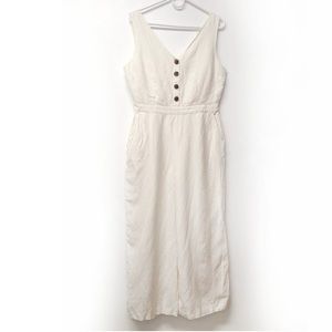 LOFT cream linen jumpsuit